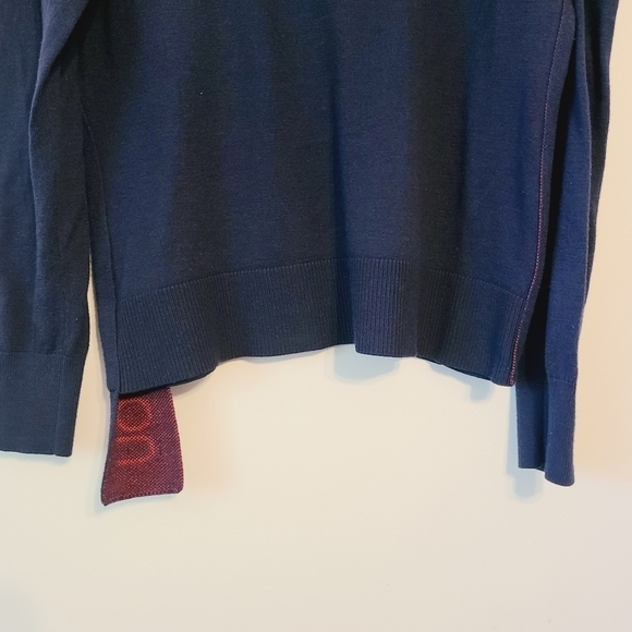 INC International Concepts | Women's Navy Cold Shoulder Sweater (Size Medium) - Picture 13 of 15